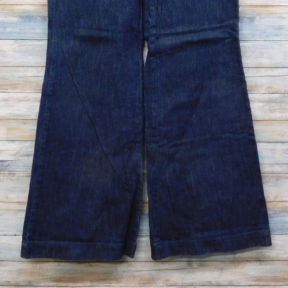 New York Company‎ Womens Dark Wash Flare Leg Denim Jeans Size 10 Vintage Boho